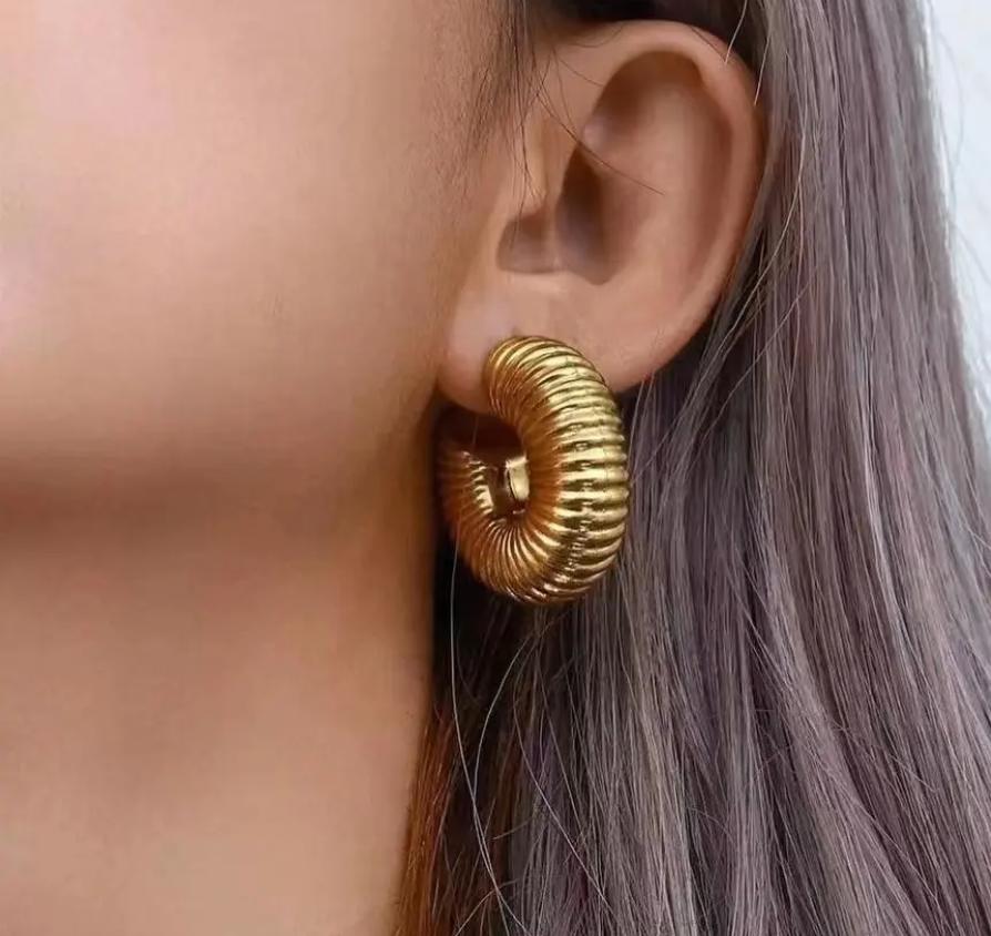 She's All That Croissant Hoop Earrings