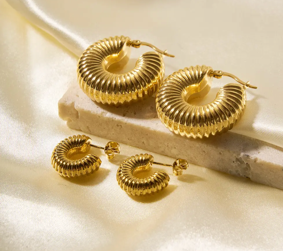 She's All That Croissant Hoop Earrings