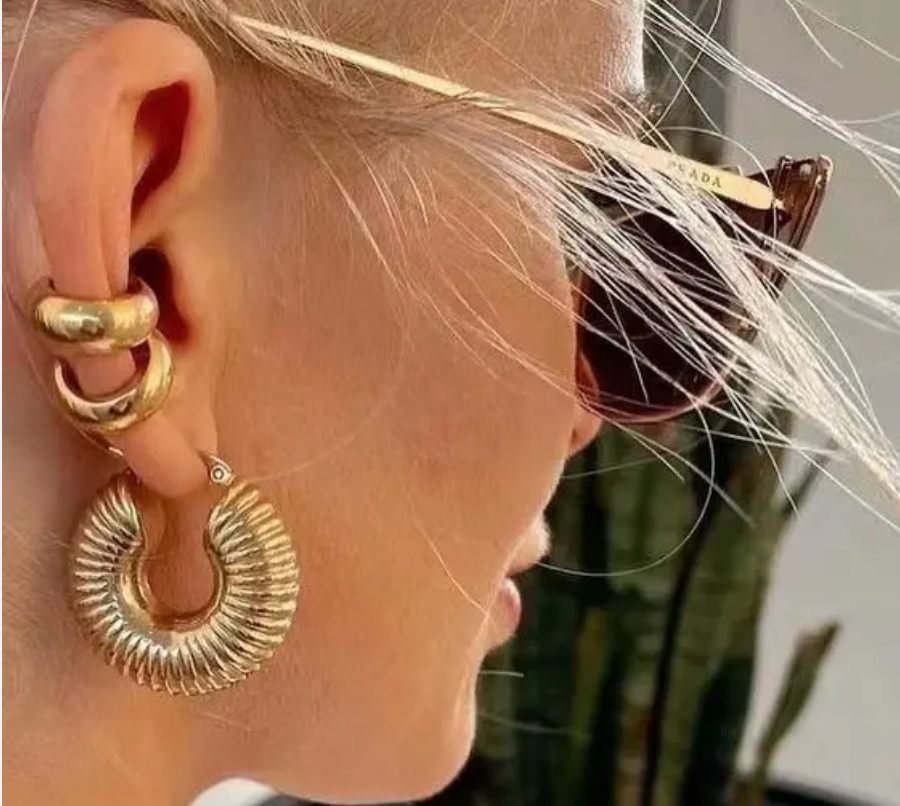 She's All That Croissant Hoop Earrings