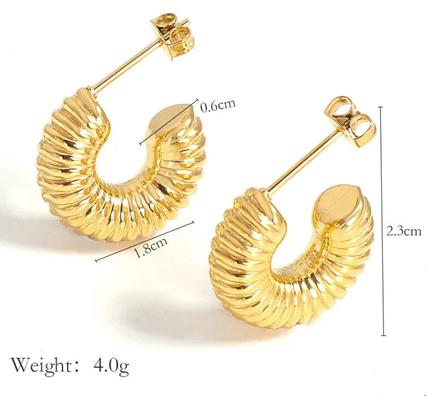 She's All That Croissant Hoop Earrings