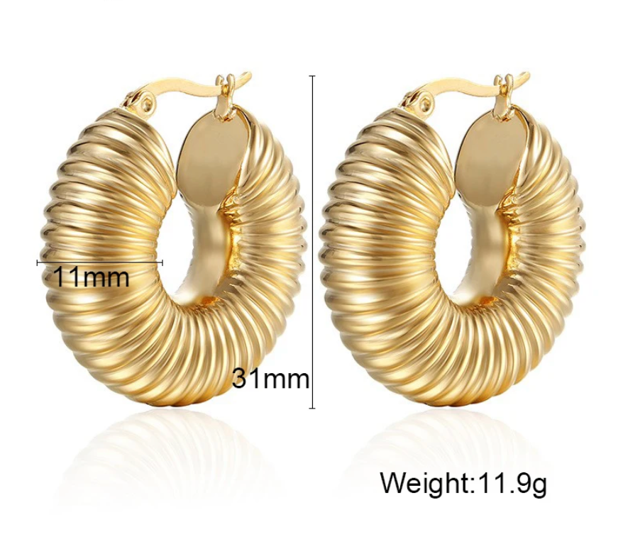 She's All That Croissant Hoop Earrings