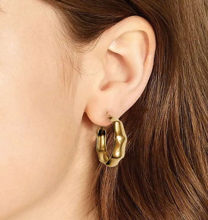 Jenna Bamboo Hoop Earring