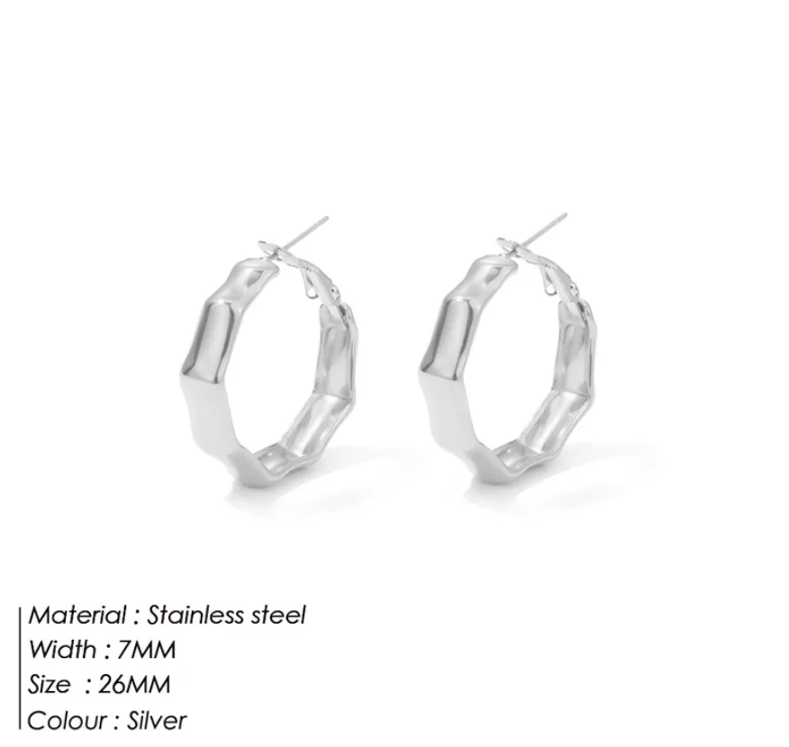 Jenna Bamboo Hoop Earring