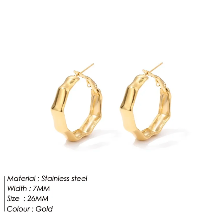 Jenna Bamboo Hoop Earring