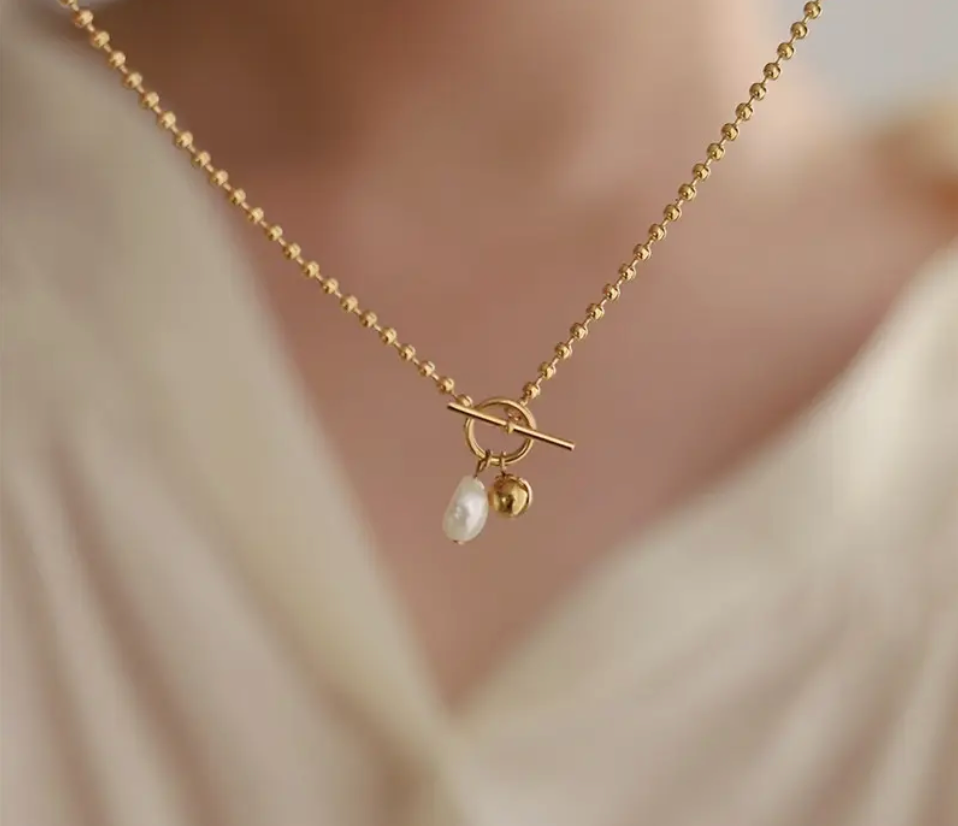 Phoebe Freshwater Pearl Toggle Necklace